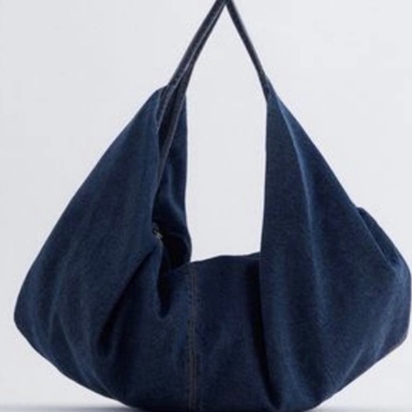 Zara Bags Nwot Zara Large Denim Bucket Bag Hobo Poshmark
